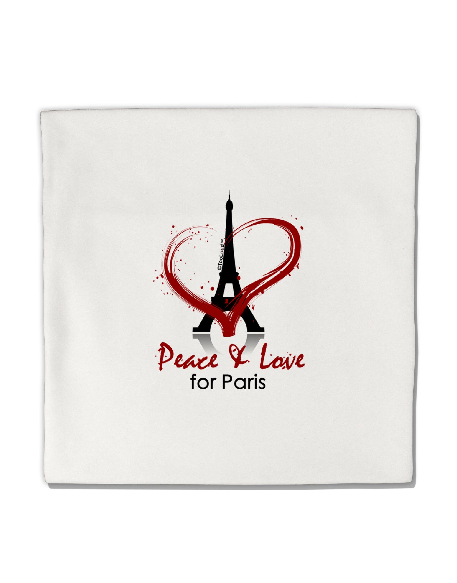 Peace & Love For Paris Micro Fleece 14"x14" Pillow Sham-Pillow Sham-TooLoud-White-Davson Sales