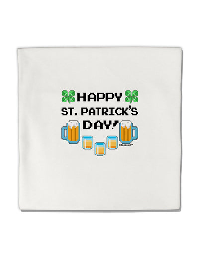 Pixel Happy St Patricks Day Micro Fleece 14&#x22;x14&#x22; Pillow Sham-Pillow Sham-TooLoud-White-Davson Sales