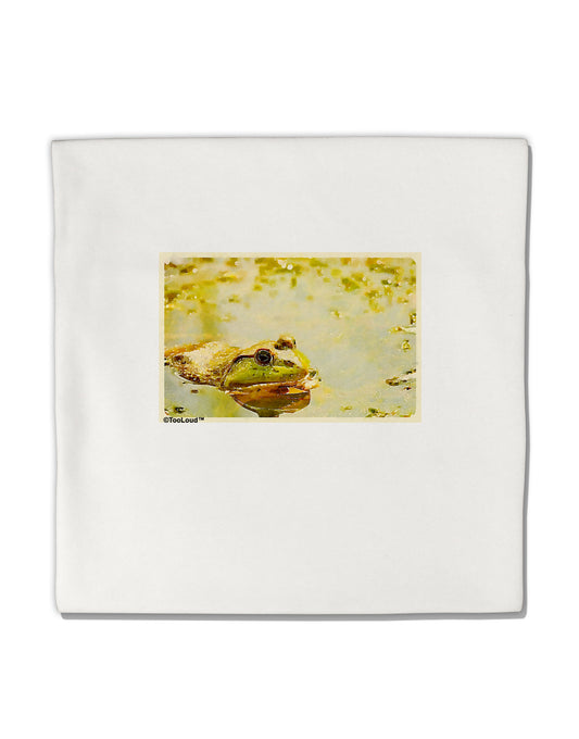 Bullfrog In Watercolor Micro Fleece 14&#x22;x14&#x22; Pillow Sham by TooLoud-Pillow Sham-TooLoud-White-Davson Sales