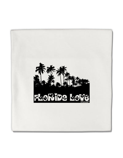 Florida Love - Palm Trees Cutout Design Micro Fleece 14&#x22;x14&#x22; Pillow Sham by TooLoud-Pillow Sham-TooLoud-White-Davson Sales