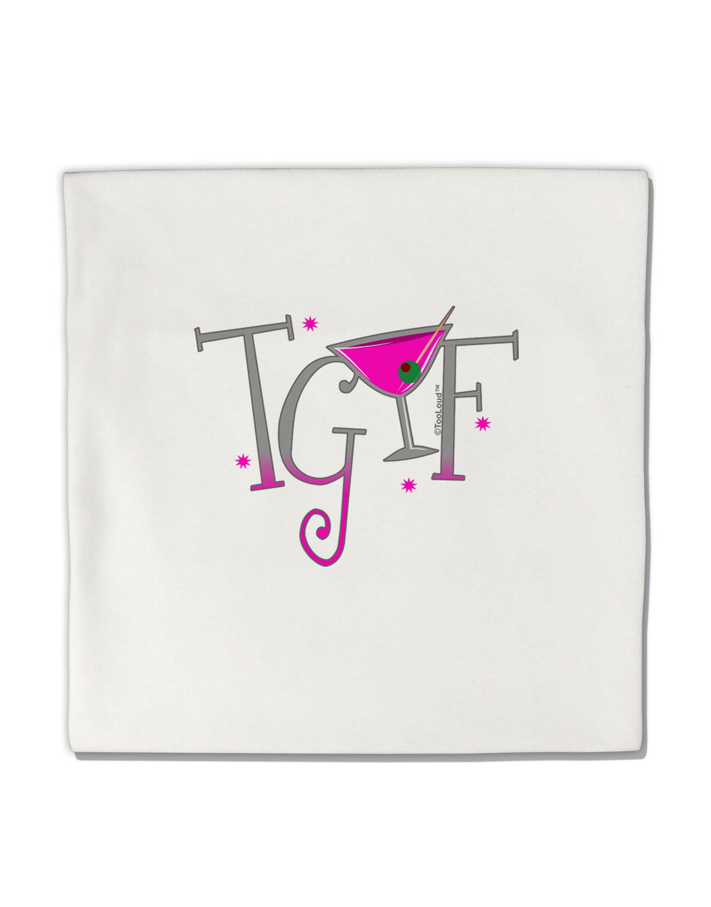 TGIF Martini Micro Fleece 14"x14" Pillow Sham-Pillow Sham-TooLoud-White-Davson Sales