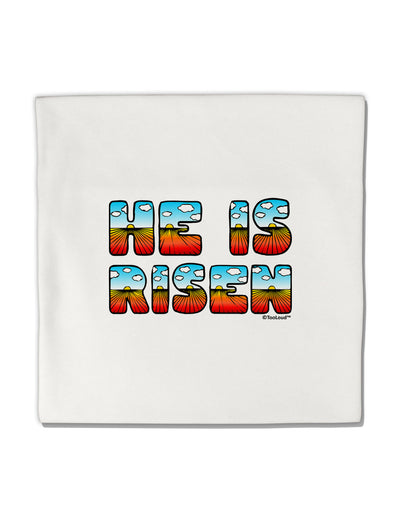 He Is Risen - Easter - Sunrise Letters Micro Fleece 14&#x22;x14&#x22; Pillow Sham by TooLoud-Pillow Sham-TooLoud-White-Davson Sales