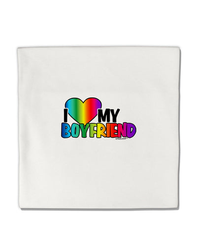 I Heart My Boyfriend - Rainbow Micro Fleece 14&#x22;x14&#x22; Pillow Sham-Pillow Sham-TooLoud-White-Davson Sales
