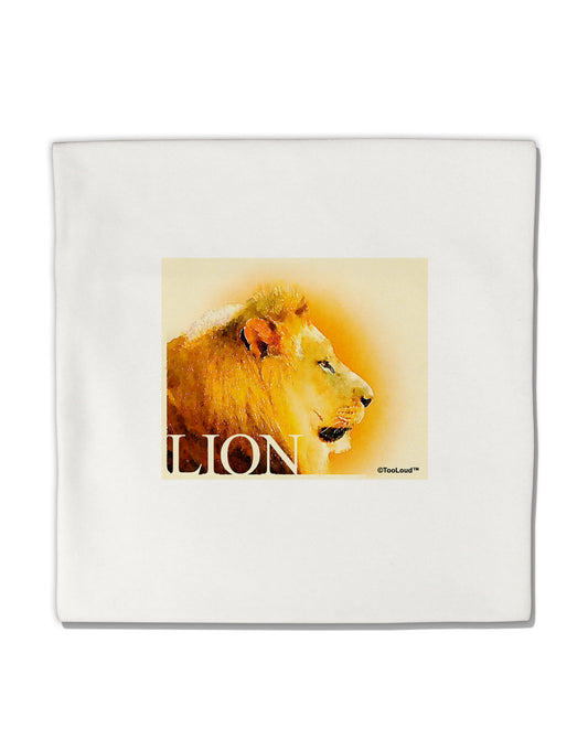 Lion Watercolor 3 Text Micro Fleece 14&#x22;x14&#x22; Pillow Sham-Pillow Sham-TooLoud-White-Davson Sales