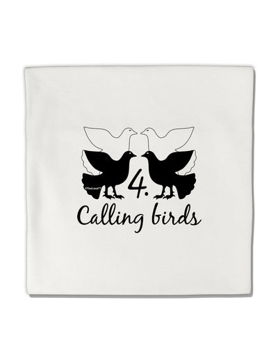 Four Calling Birds Text Micro Fleece 14&#x22;x14&#x22; Pillow Sham-Pillow Sham-TooLoud-White-Davson Sales