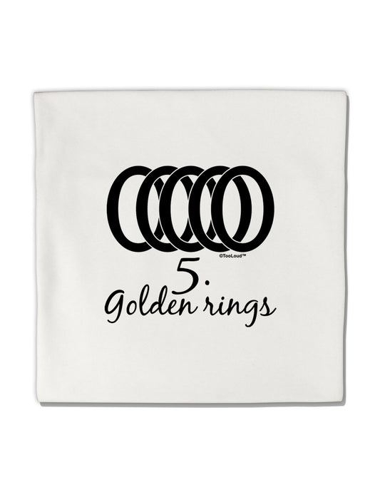 Five Golden Rings Text Micro Fleece 14&#x22;x14&#x22; Pillow Sham-Pillow Sham-TooLoud-White-Davson Sales