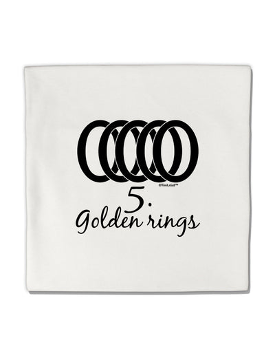 Five Golden Rings Text Micro Fleece 14&#x22;x14&#x22; Pillow Sham-Pillow Sham-TooLoud-White-Davson Sales