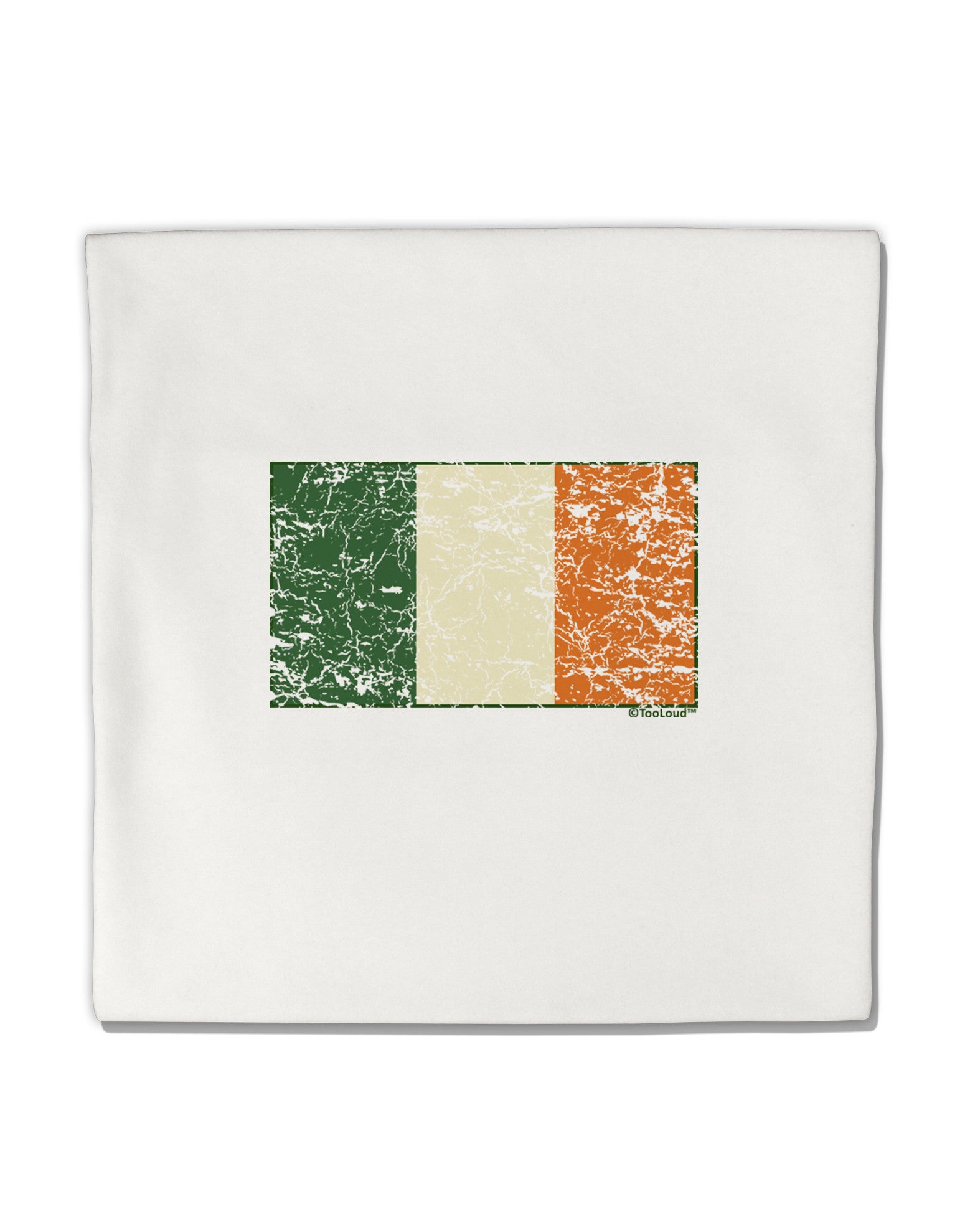 Distressed Irish Flag - Flag of Ireland Micro Fleece 14&#x22;x14&#x22; Pillow Sham-Pillow Sham-TooLoud-White-Davson Sales