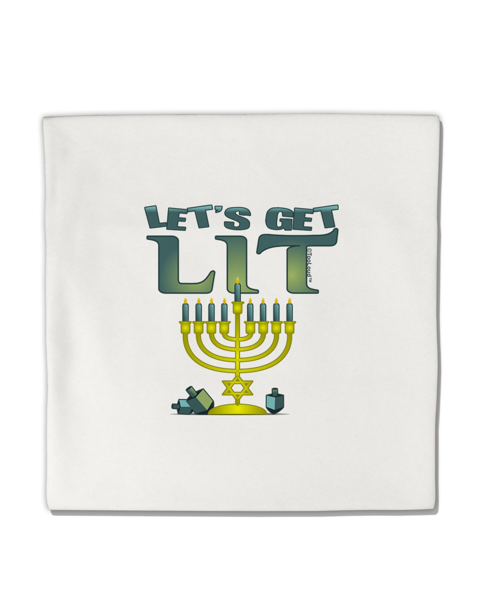 Let's Get Lit Menorah Micro Fleece 14"x14" Pillow Sham-Pillow Sham-TooLoud-White-Davson Sales