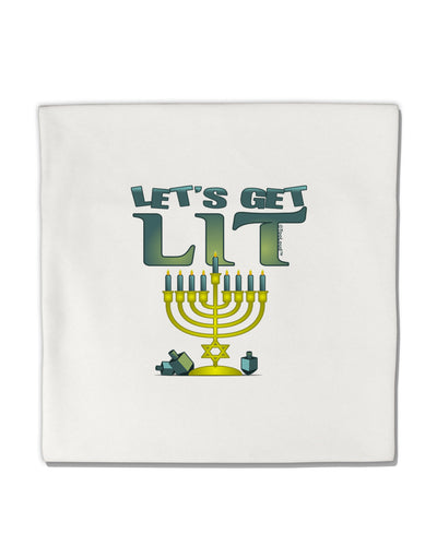 Let's Get Lit Menorah Micro Fleece 14&#x22;x14&#x22; Pillow Sham-Pillow Sham-TooLoud-White-Davson Sales