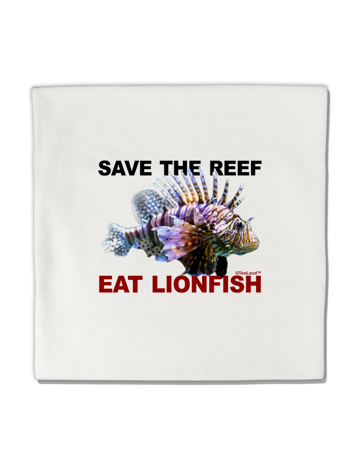 Save the Reef - Eat Lionfish Micro Fleece 14"x14" Pillow Sham-Pillow Sham-TooLoud-White-Davson Sales