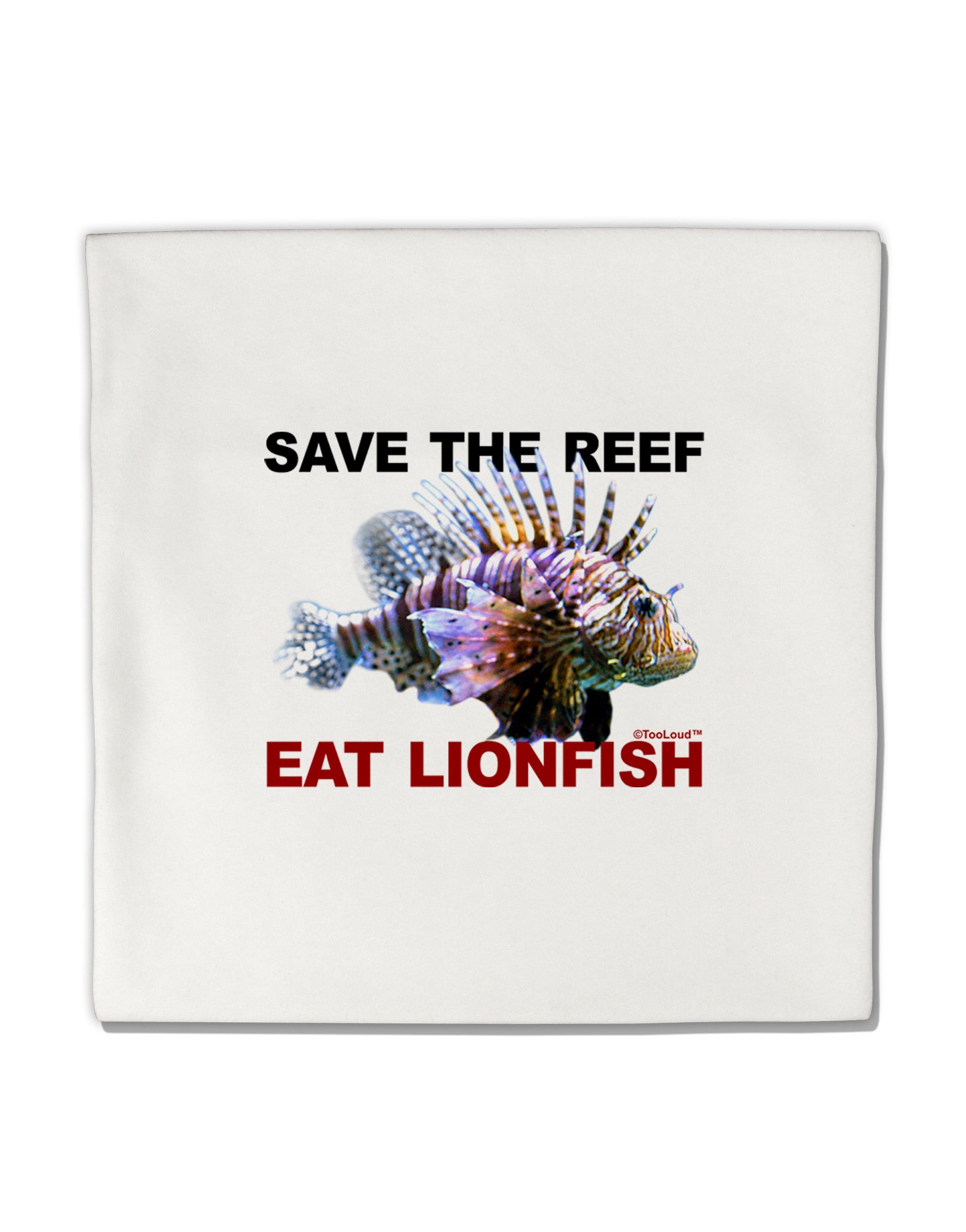 Save the Reef - Eat Lionfish Micro Fleece 14"x14" Pillow Sham-Pillow Sham-TooLoud-White-Davson Sales