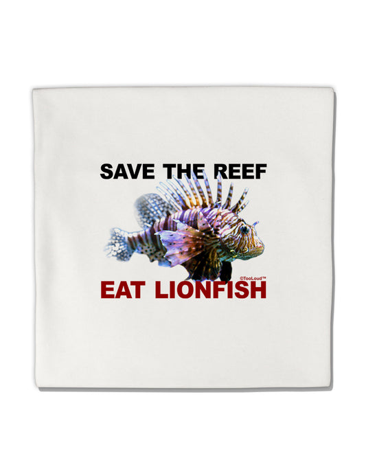 Save the Reef - Eat Lionfish Micro Fleece 14"x14" Pillow Sham-Pillow Sham-TooLoud-White-Davson Sales