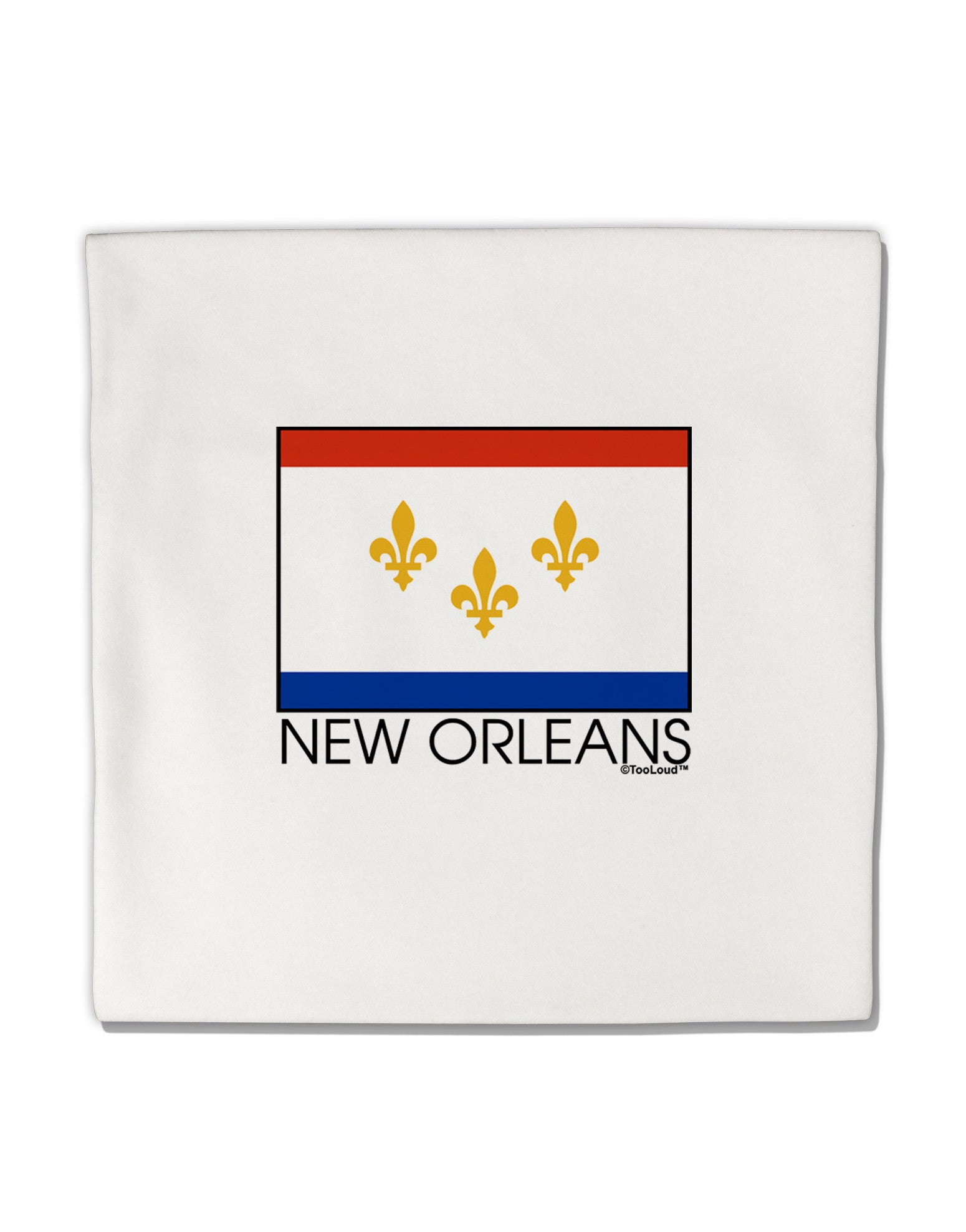 New Orleans Louisiana Flag Text Micro Fleece 14&#x22;x14&#x22; Pillow Sham-Pillow Sham-TooLoud-White-Davson Sales