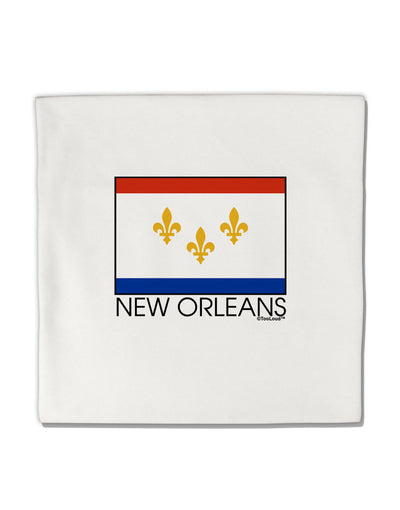 New Orleans Louisiana Flag Text Micro Fleece 14&#x22;x14&#x22; Pillow Sham-Pillow Sham-TooLoud-White-Davson Sales