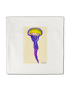 Jellyfish Outlined in Purple Watercolor Micro Fleece 14&#x22;x14&#x22; Pillow Sham-Pillow Sham-TooLoud-White-Davson Sales