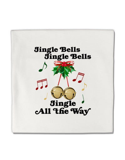 Jingle Bells All the way Micro Fleece 14&#x22;x14&#x22; Pillow Sham-Pillow Sham-TooLoud-White-Davson Sales