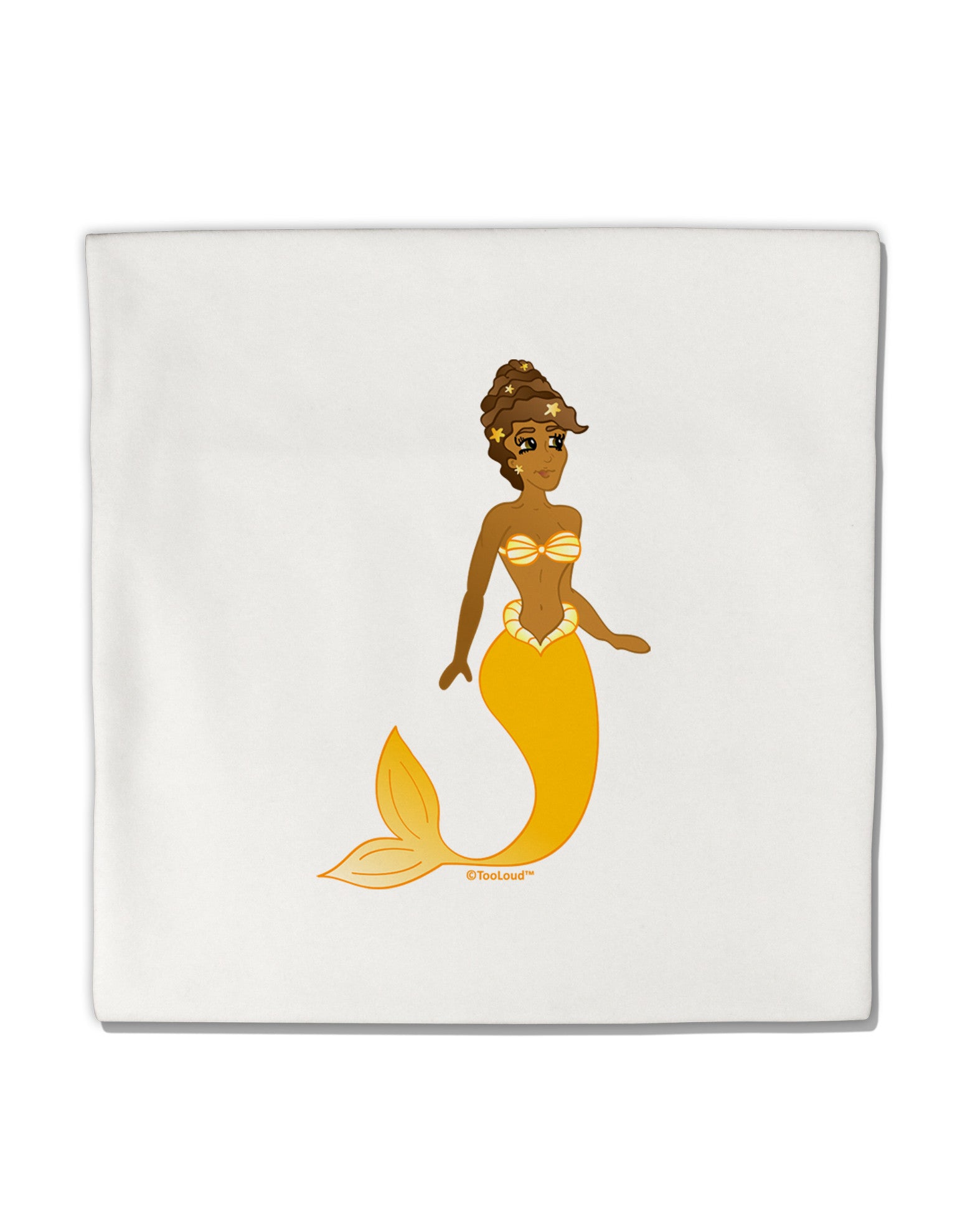 Mermaid Design - Yellow Micro Fleece 14"x14" Pillow Sham-Pillow Sham-TooLoud-White-Davson Sales