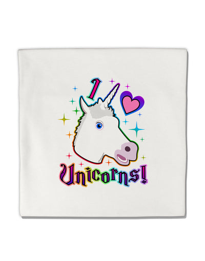 I love Unicorns Micro Fleece 14&#x22;x14&#x22; Pillow Sham-Pillow Sham-TooLoud-White-Davson Sales