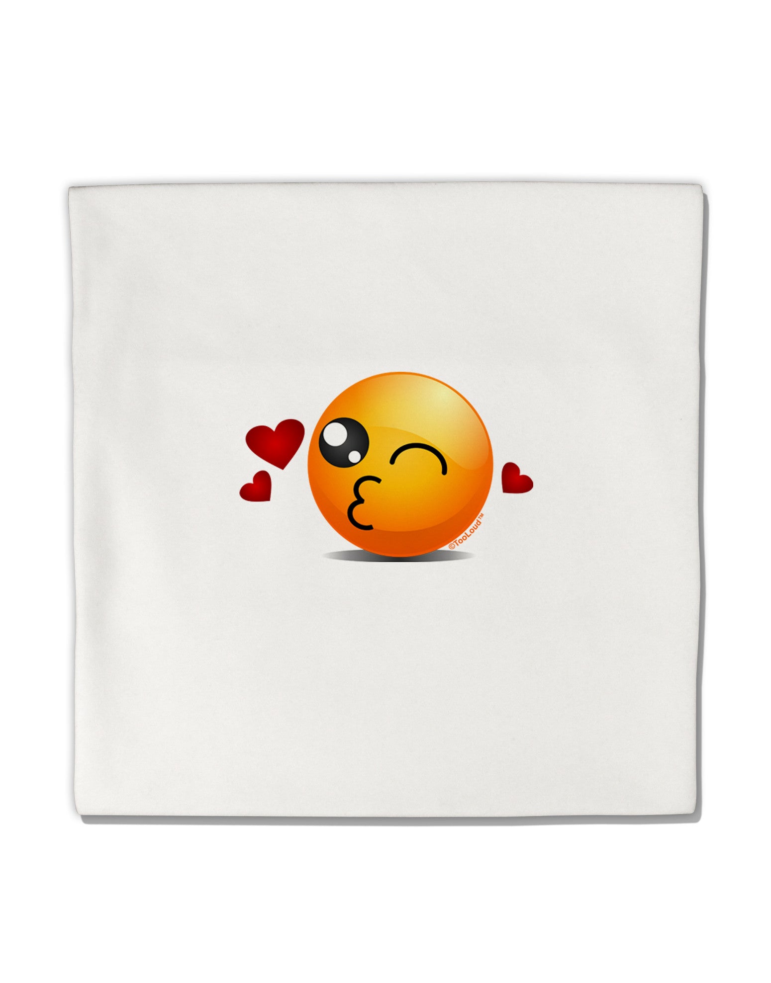 Kissy Face Emoji Micro Fleece 14&#x22;x14&#x22; Pillow Sham-Pillow Sham-TooLoud-White-Davson Sales
