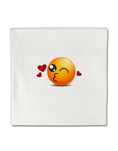 Kissy Face Emoji Micro Fleece 14&#x22;x14&#x22; Pillow Sham-Pillow Sham-TooLoud-White-Davson Sales