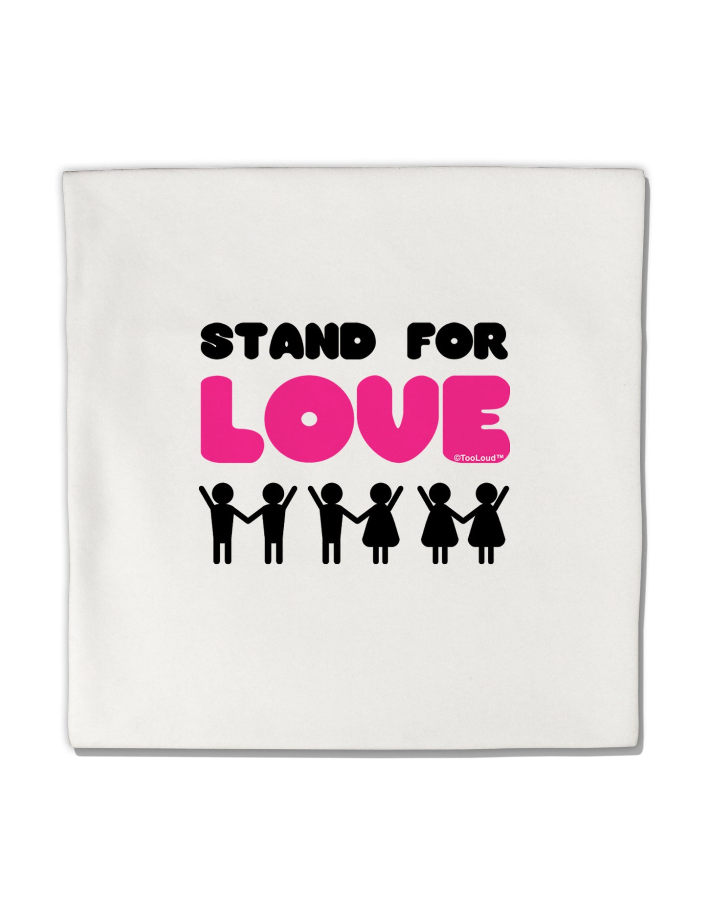 Stand For Love Pink Micro Fleece 14&#x22;x14&#x22; Pillow Sham-Pillow Sham-TooLoud-White-Davson Sales