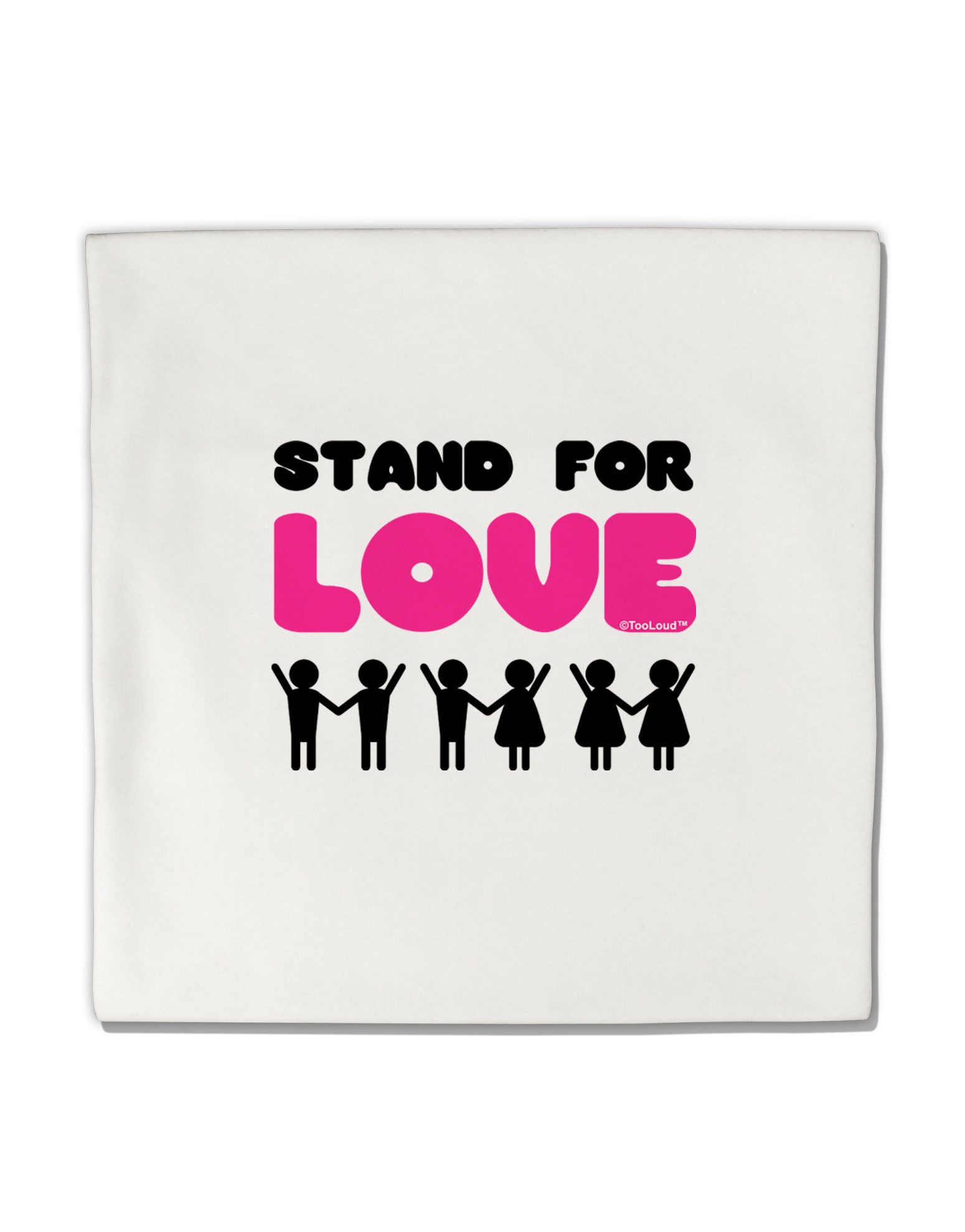 Stand For Love Pink Micro Fleece 14&#x22;x14&#x22; Pillow Sham-Pillow Sham-TooLoud-White-Davson Sales