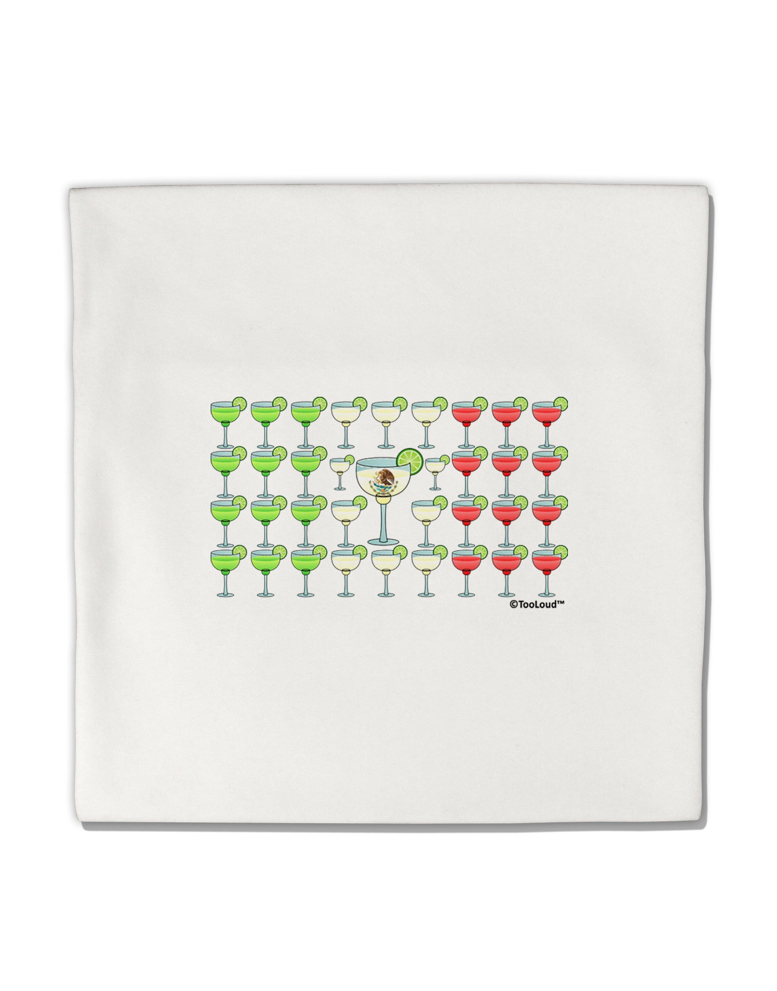 Mexican Flag of Margaritas Micro Fleece 14"x14" Pillow Sham by TooLoud-Pillow Sham-TooLoud-White-Davson Sales