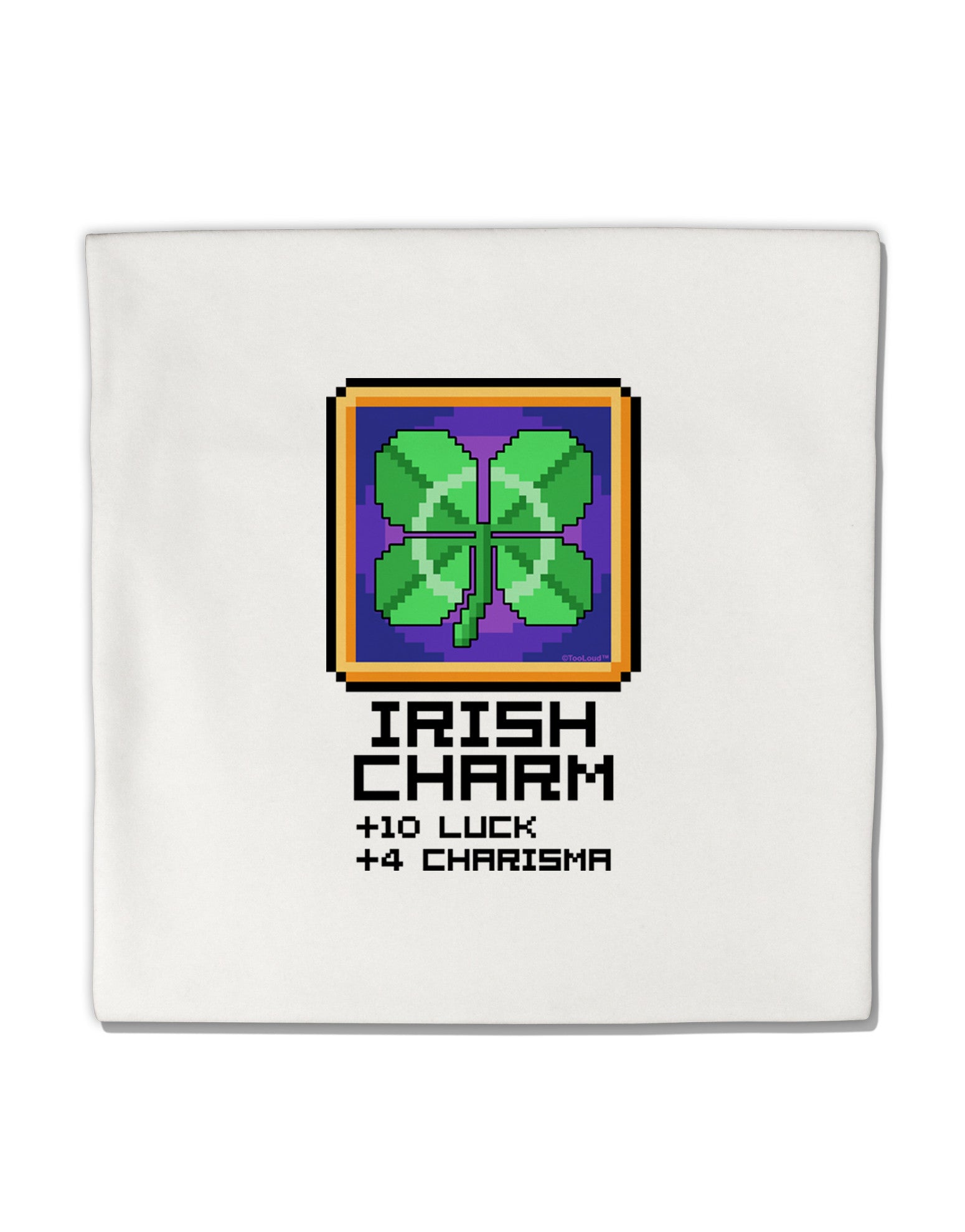 Pixel Irish Charm Item Micro Fleece 14&#x22;x14&#x22; Pillow Sham-Pillow Sham-TooLoud-White-Davson Sales