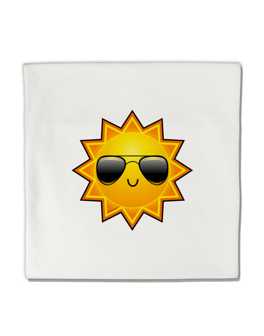 Sun With Sunglasses Micro Fleece 14"x14" Pillow Sham by TooLoud-Pillow Sham-TooLoud-White-Davson Sales