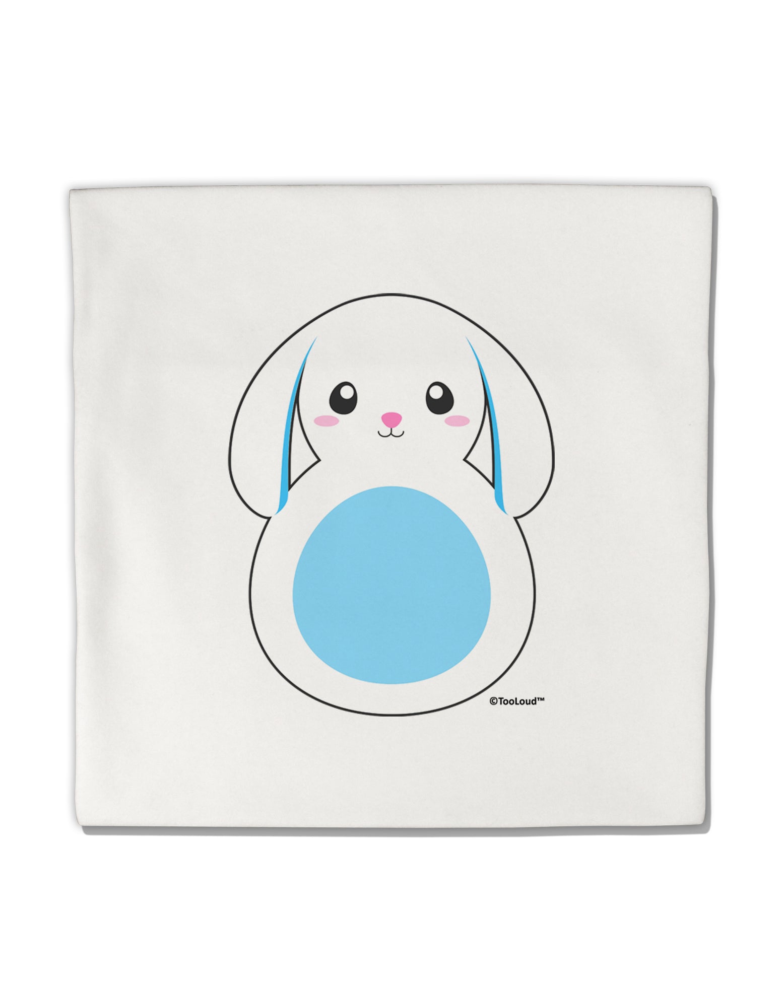 Cute Bunny with Floppy Ears - Blue Micro Fleece 14&#x22;x14&#x22; Pillow Sham by TooLoud-Pillow Sham-TooLoud-White-Davson Sales