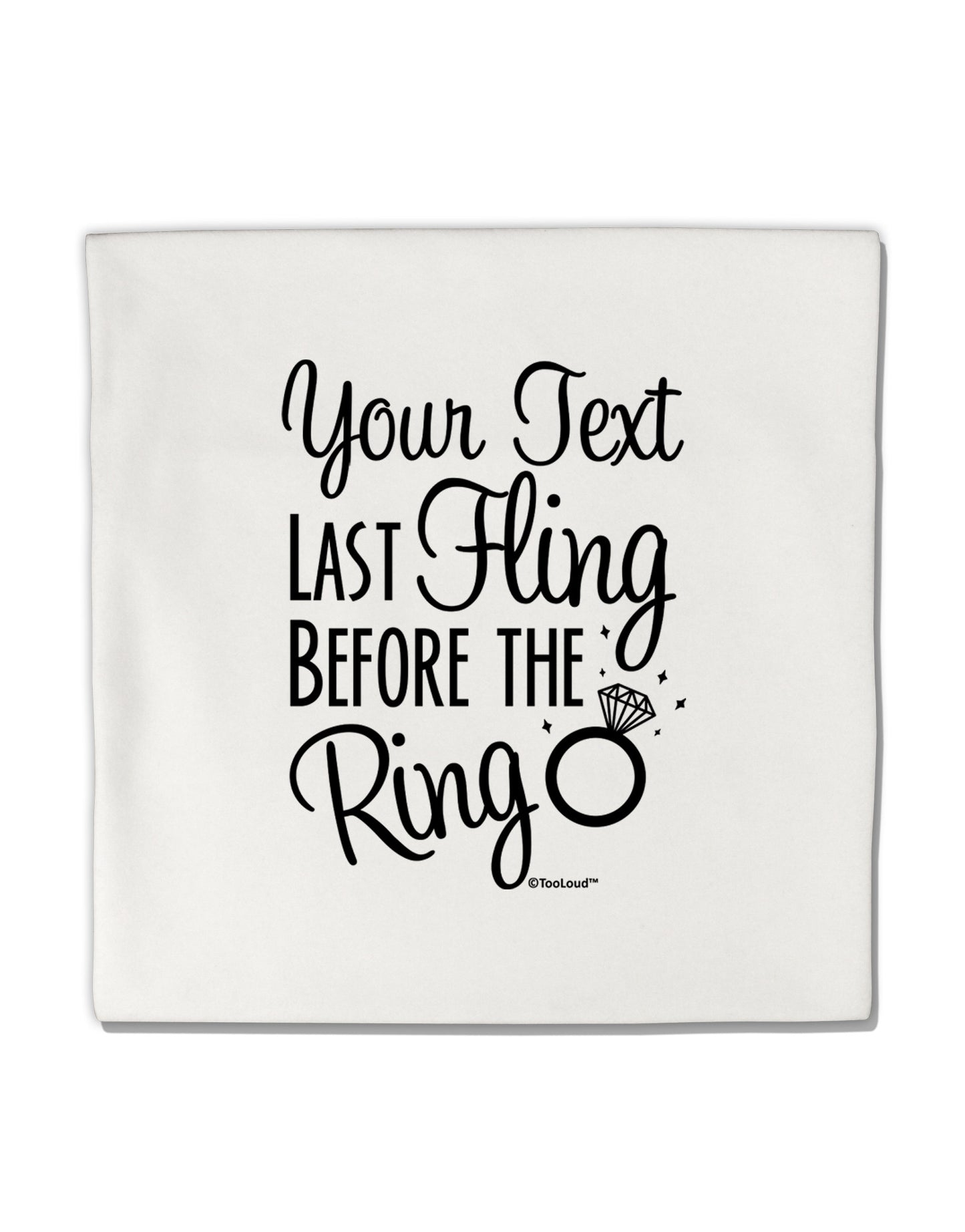 Personalized Bachelorette Party - Last Fling Before the Ring Micro Fleece 14"x14" Pillow Sham-Pillow Sham-TooLoud-White-Davson Sales