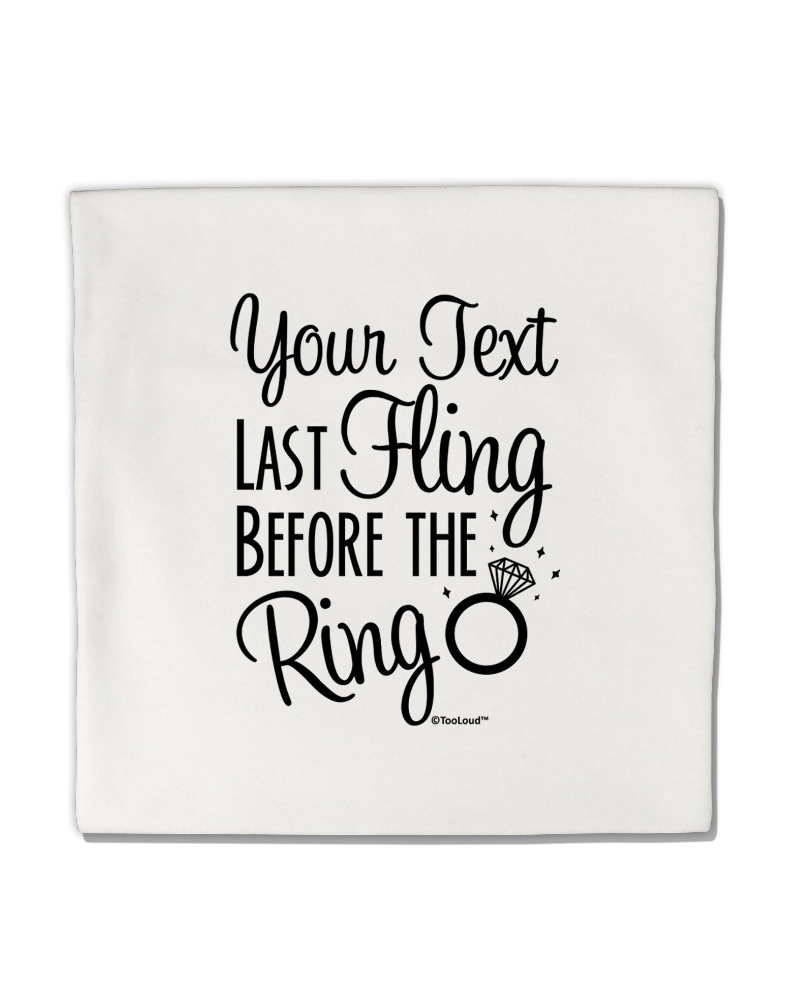 Personalized Bachelorette Party - Last Fling Before the Ring Micro Fleece 14"x14" Pillow Sham-Pillow Sham-TooLoud-White-Davson Sales