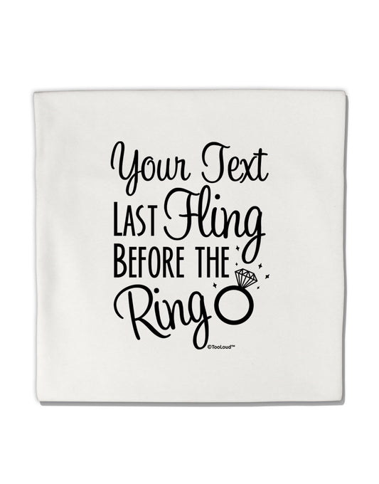 Personalized Bachelorette Party - Last Fling Before the Ring Micro Fleece 14"x14" Pillow Sham-Pillow Sham-TooLoud-White-Davson Sales