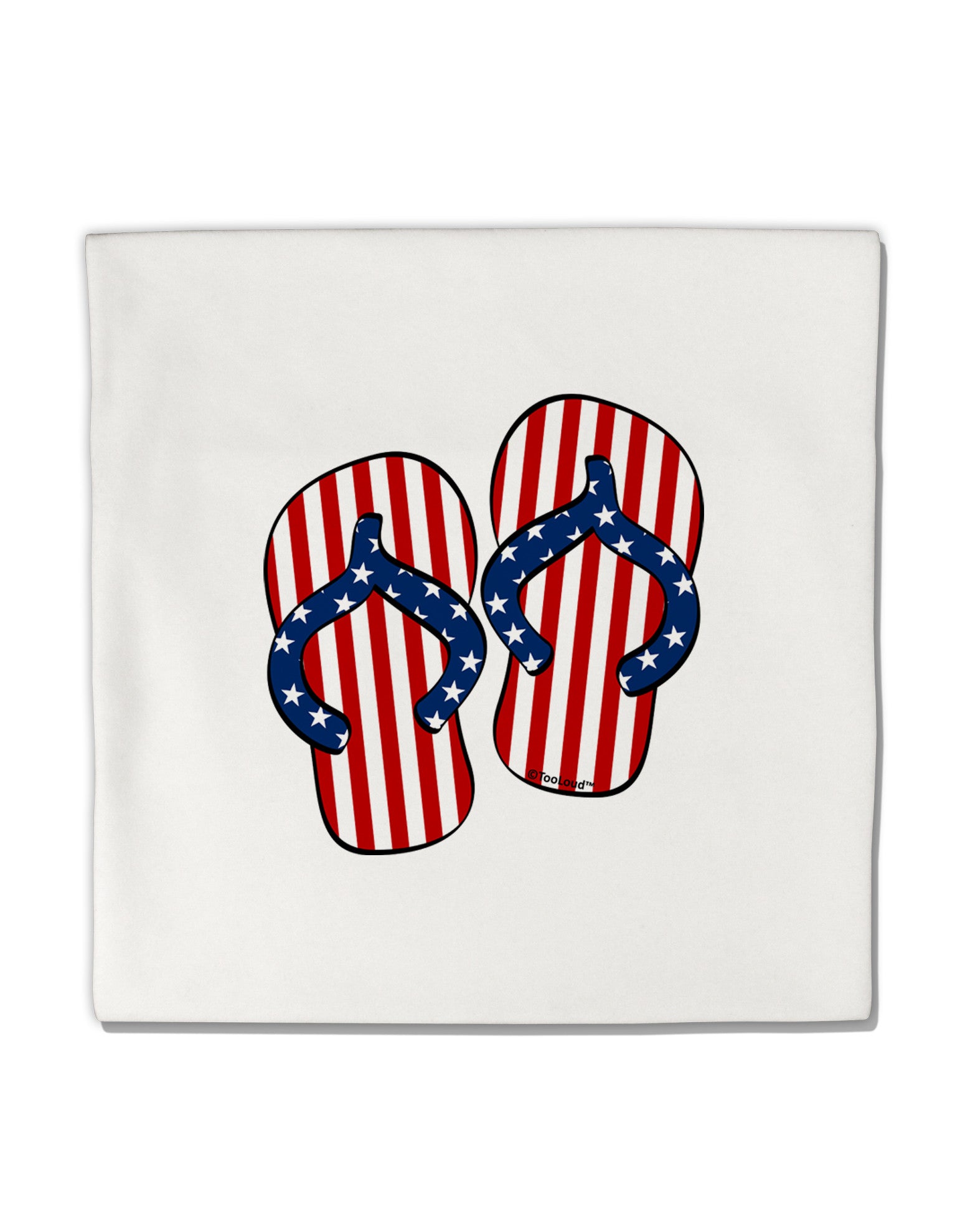 Stars and Stripes Flip Flops Micro Fleece 14"x14" Pillow Sham-Pillow Sham-TooLoud-White-Davson Sales