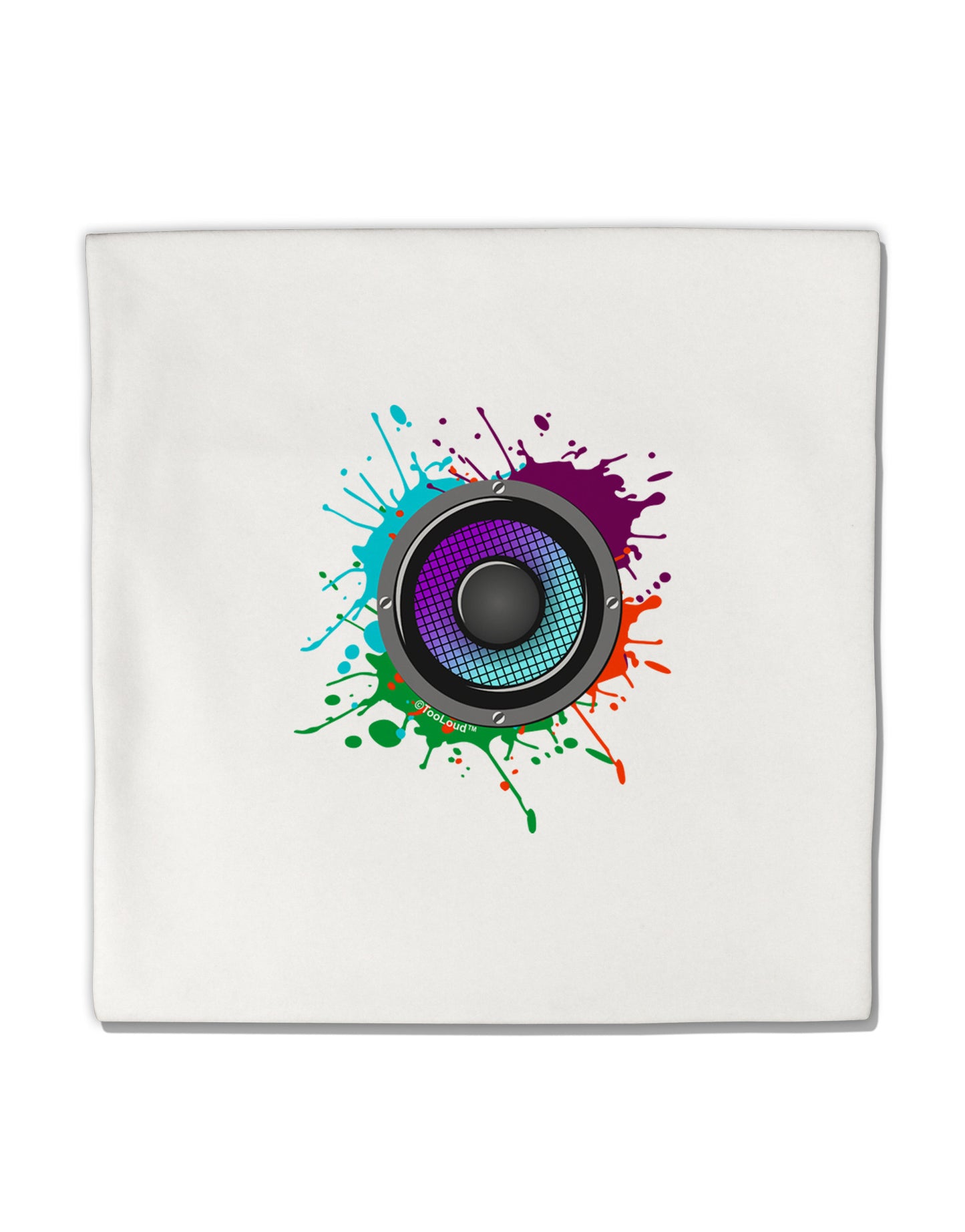 Paint Splatter Speaker Micro Fleece 14"x14" Pillow Sham-Pillow Sham-TooLoud-White-Davson Sales