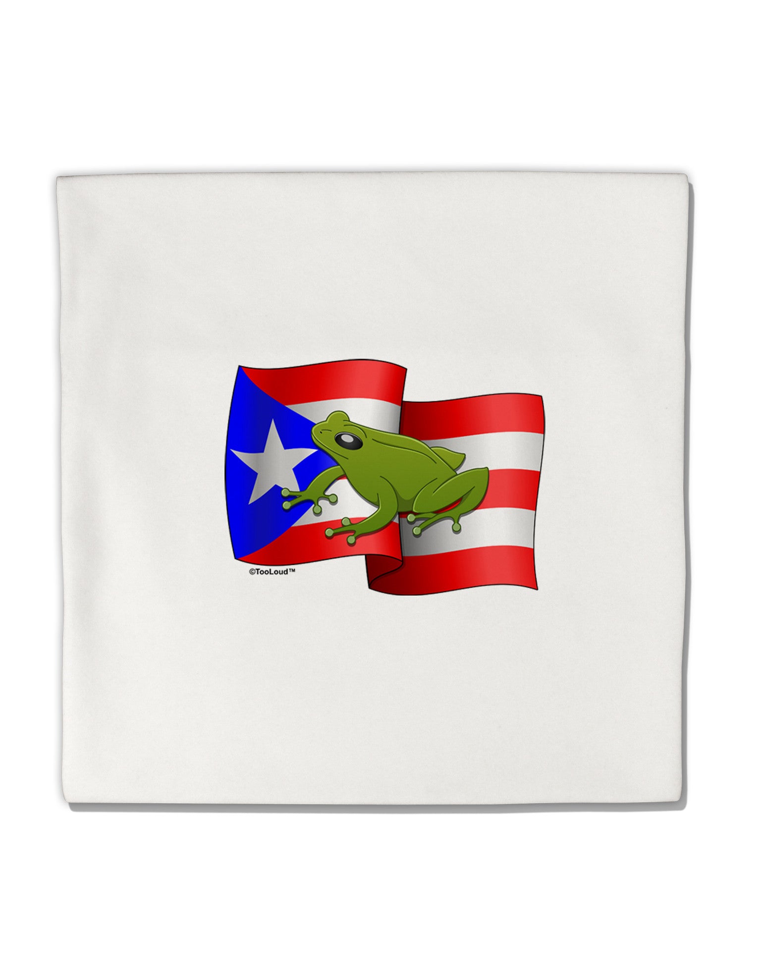 Puerto Rico Coqui Micro Fleece 14"x14" Pillow Sham-Pillow Sham-TooLoud-White-Davson Sales