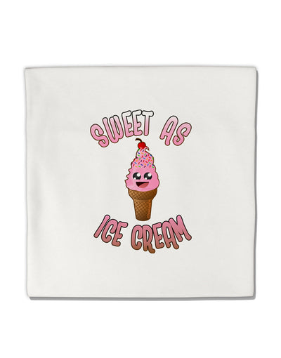 Cute Ice Cream Cone - Sweet As Ice Cream Micro Fleece 14&#x22;x14&#x22; Pillow Sham-Pillow Sham-TooLoud-White-Davson Sales