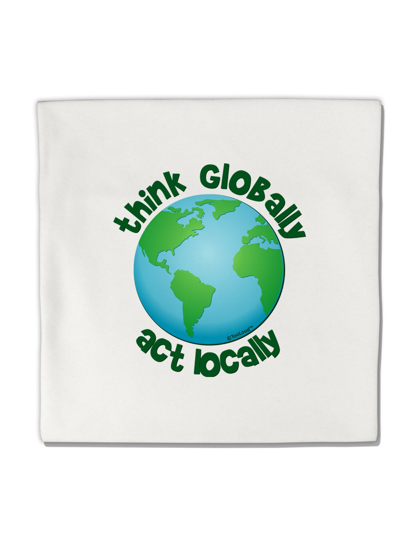 Think Globally Act Locally - Globe Micro Fleece 14"x14" Pillow Sham-Pillow Sham-TooLoud-White-Davson Sales
