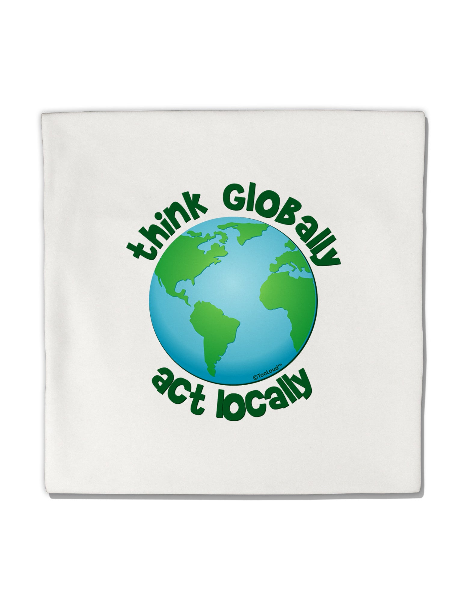Think Globally Act Locally - Globe Micro Fleece 14"x14" Pillow Sham-Pillow Sham-TooLoud-White-Davson Sales
