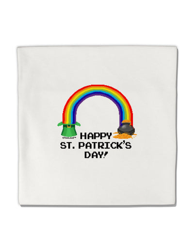 Pixel Pot of Gold St Patrick Text Micro Fleece 14&#x22;x14&#x22; Pillow Sham-Pillow Sham-TooLoud-White-Davson Sales