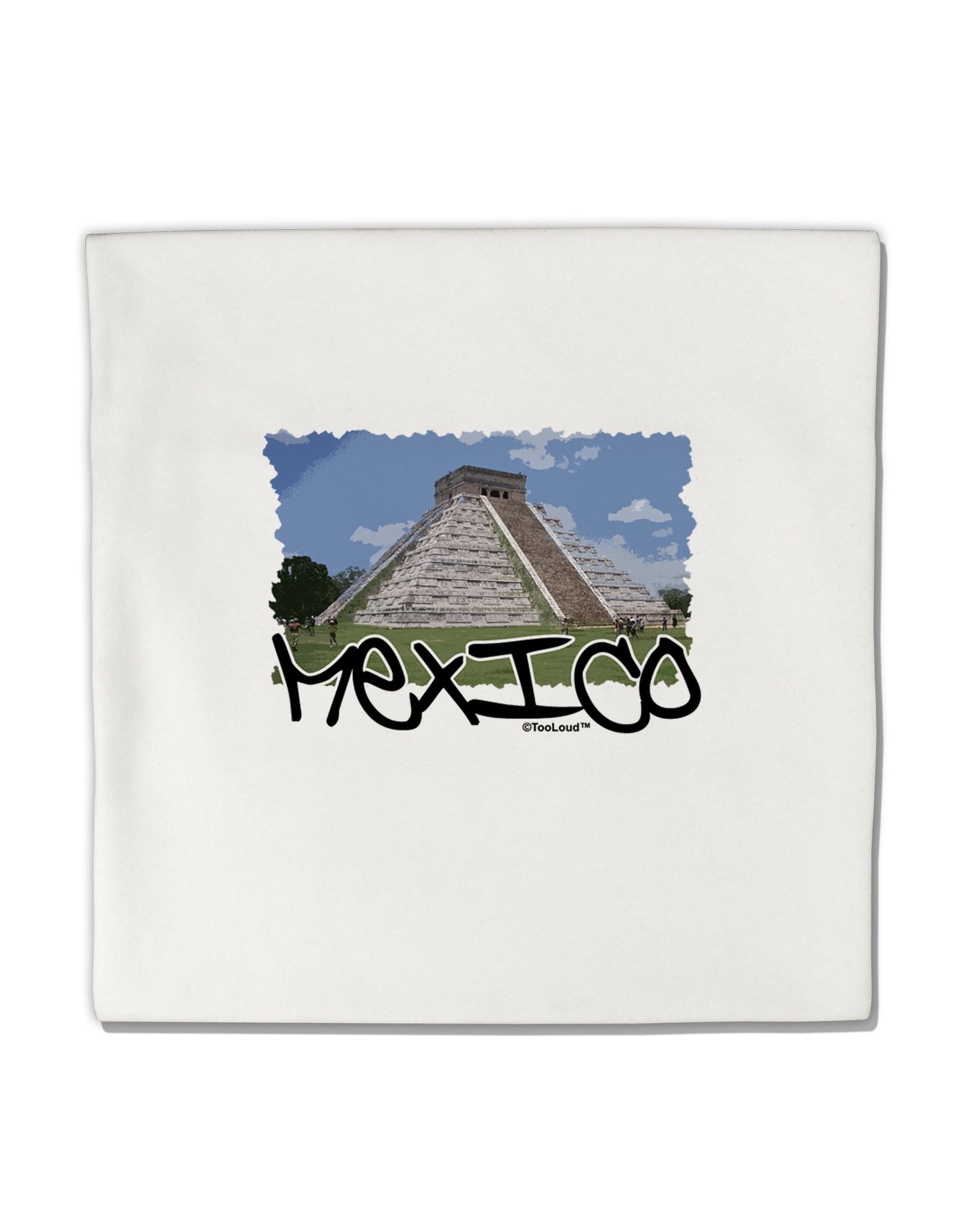 Mexico - Mayan Temple Cut-out Micro Fleece 14&#x22;x14&#x22; Pillow Sham by TooLoud-Pillow Sham-TooLoud-White-Davson Sales