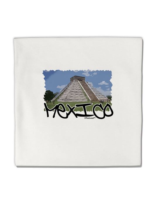 Mexico - Mayan Temple Cut-out Micro Fleece 14&#x22;x14&#x22; Pillow Sham by TooLoud-Pillow Sham-TooLoud-White-Davson Sales