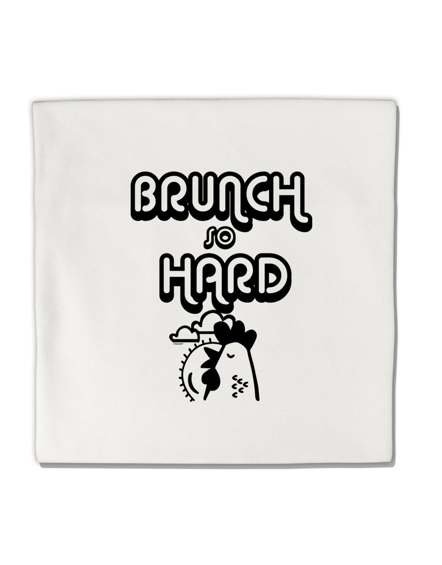 TooLoud Brunch So Hard Hen Micro Fleece 14 Inch x 14 Inch Pillow Sham-ThrowPillowCovers-TooLoud-Davson Sales