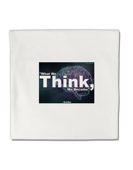 What We Think Buddha Micro Fleece 14"x14" Pillow Sham-Pillow Sham-TooLoud-White-Davson Sales