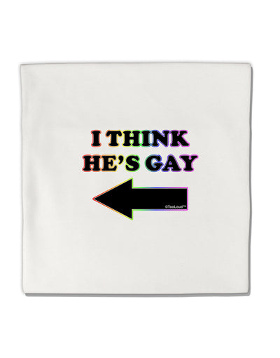 I Think He's Gay Left Micro Fleece 14&#x22;x14&#x22; Pillow Sham by TooLoud-Pillow Sham-TooLoud-White-Davson Sales