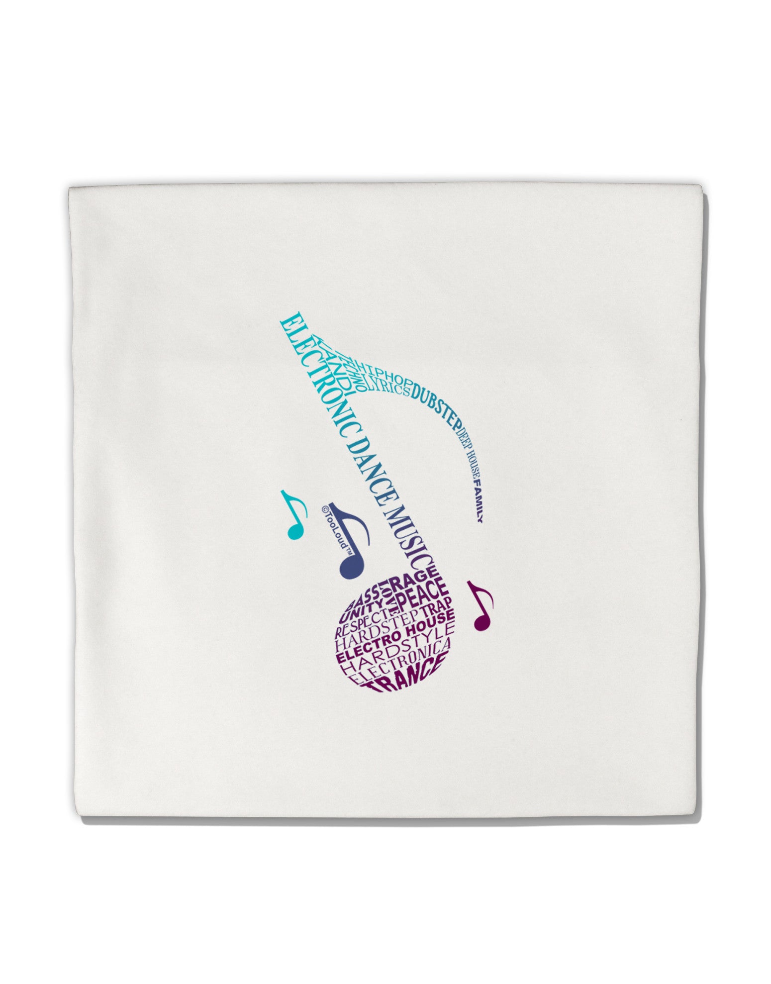 Music Note Typography Micro Fleece 14"x14" Pillow Sham-Pillow Sham-TooLoud-White-Davson Sales