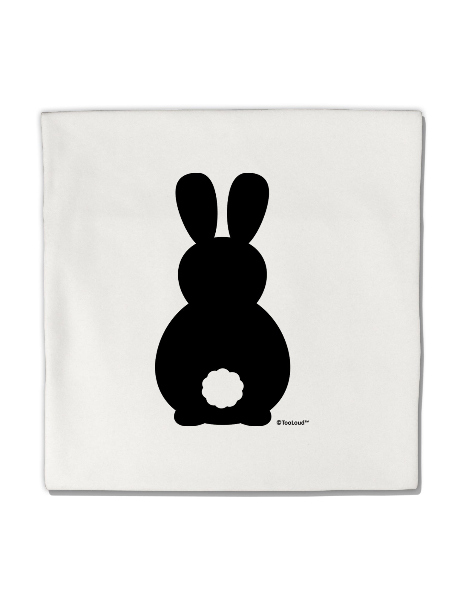 Cute Bunny Silhouette with Tail Micro Fleece 14"x14" Pillow Sham by TooLoud-Pillow Sham-TooLoud-White-Davson Sales