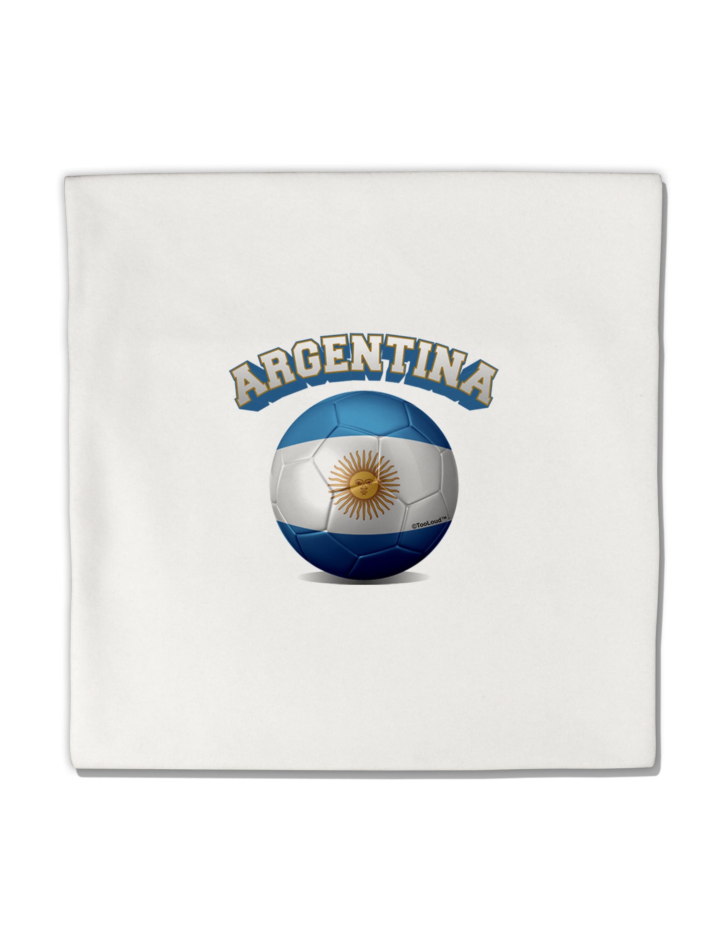 Soccer Ball Flag - Argentina Micro Fleece 14"x14" Pillow Sham-Pillow Sham-TooLoud-White-Davson Sales