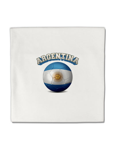 Soccer Ball Flag - Argentina Micro Fleece 14&#x22;x14&#x22; Pillow Sham-Pillow Sham-TooLoud-White-Davson Sales